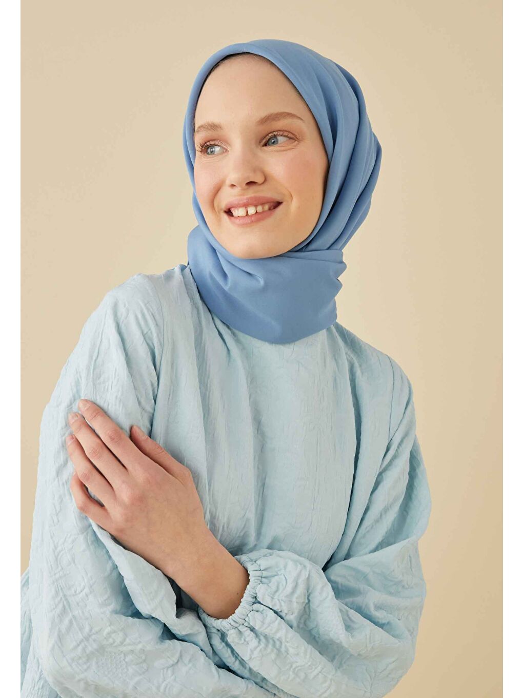 Pamuk İpek Eşarp İndigo-3