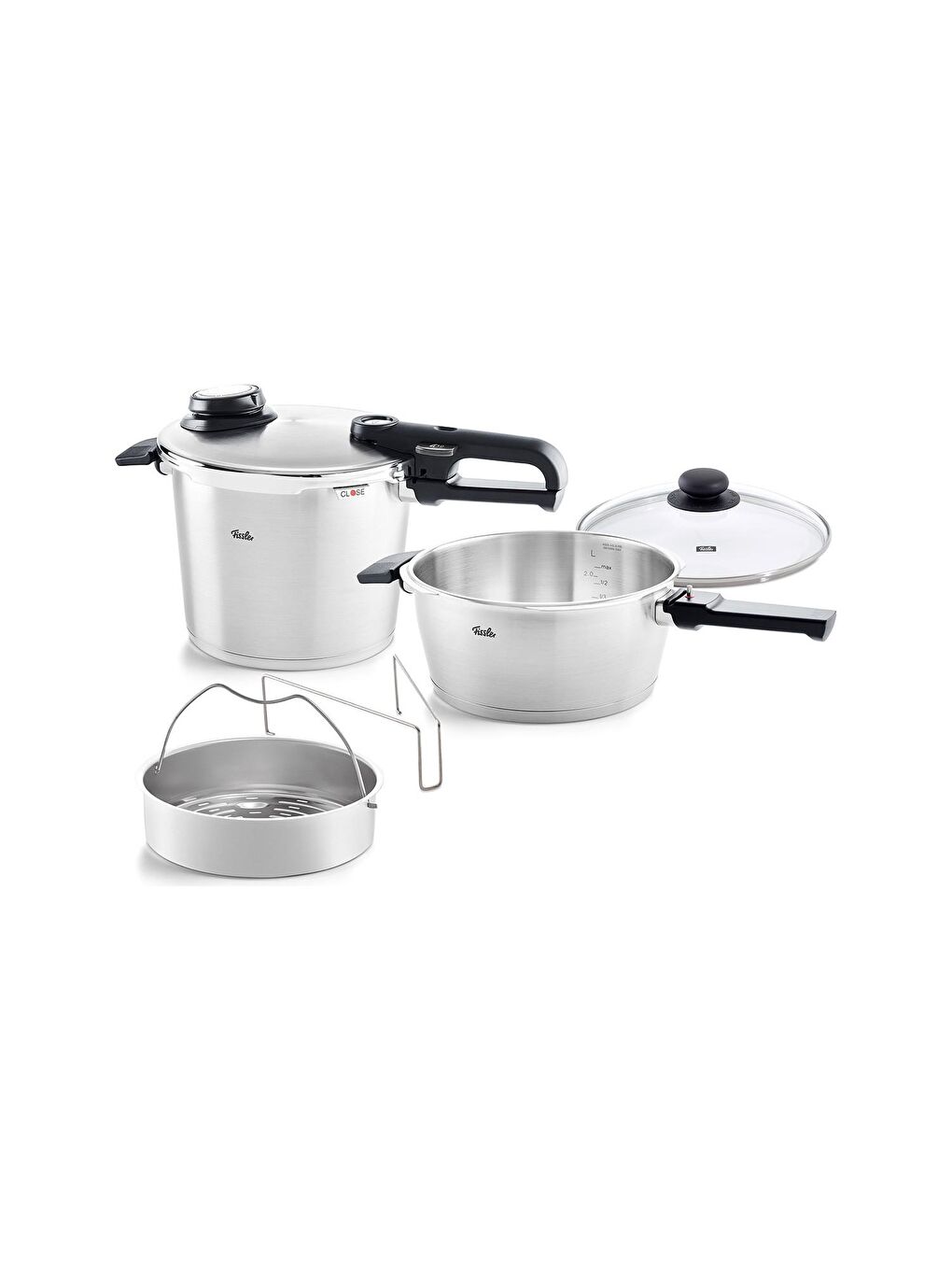 Fissler Renksiz Vitavit Premium Mat 6+3,5 Litre Düdüklü Tencere Set