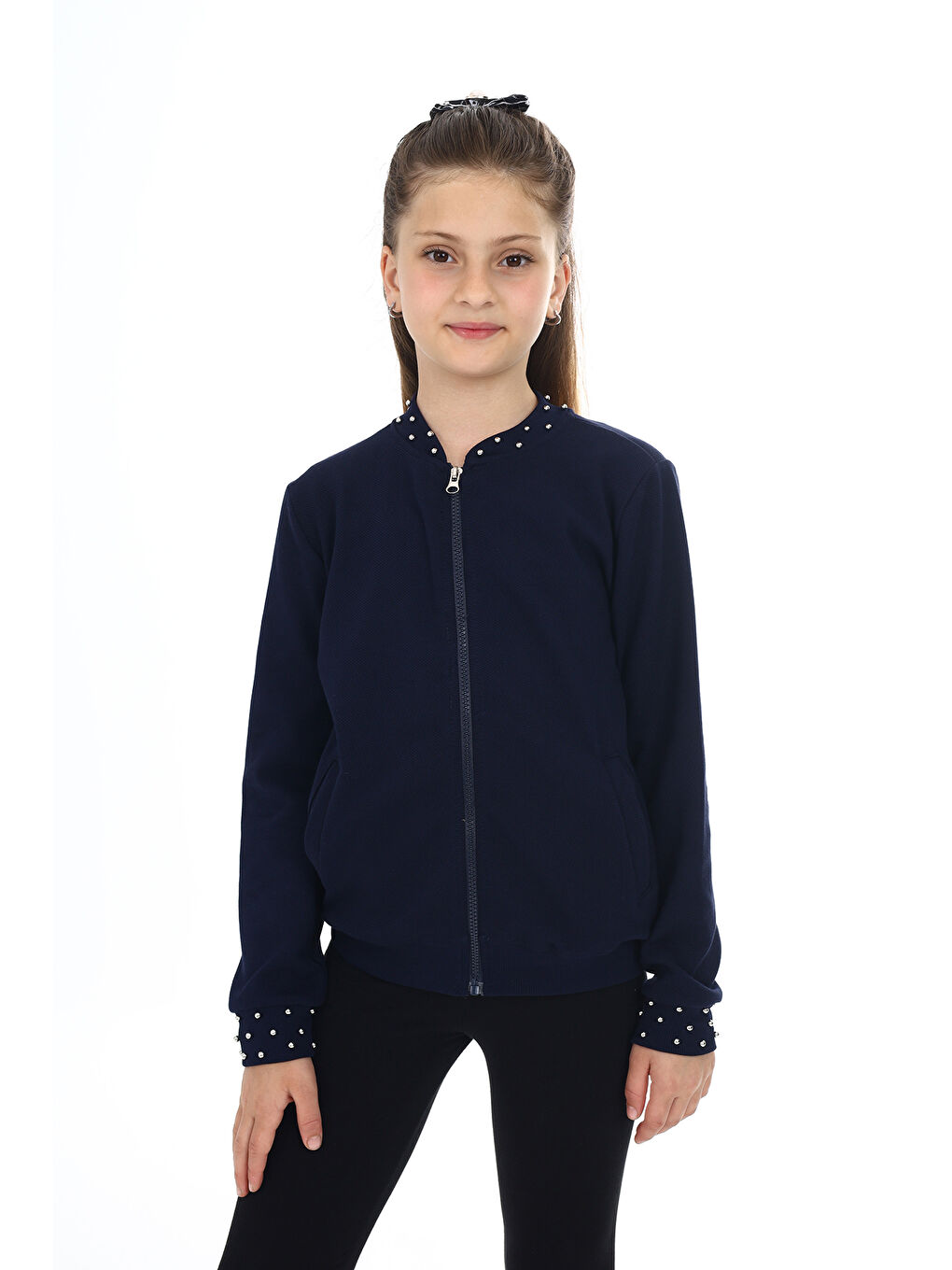 Lacivert Kız Çocuk Okul Hırka