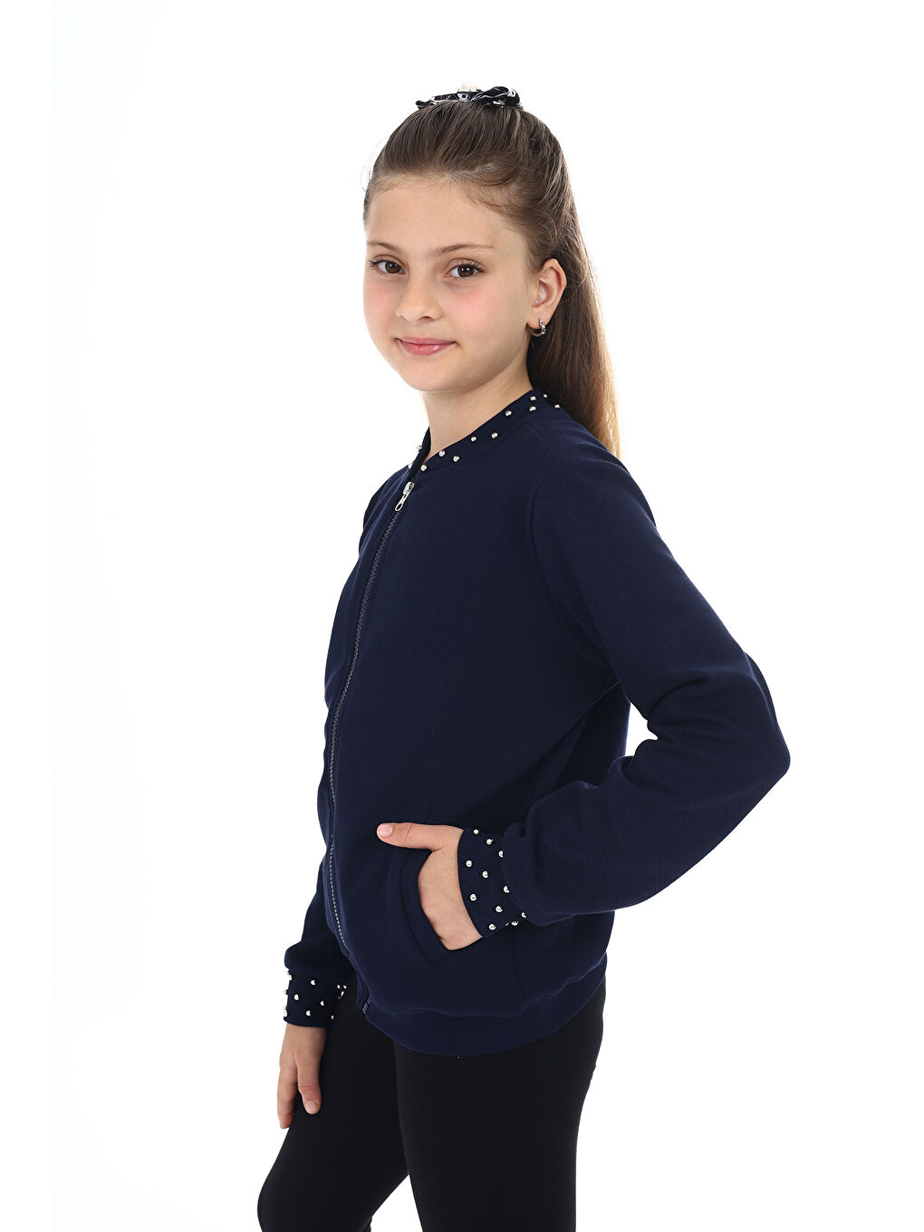Lacivert Kız Çocuk Okul Hırka-2