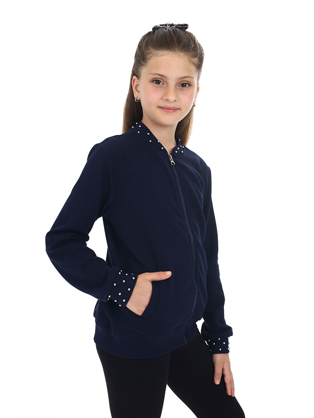 Lacivert Kız Çocuk Okul Hırka-3