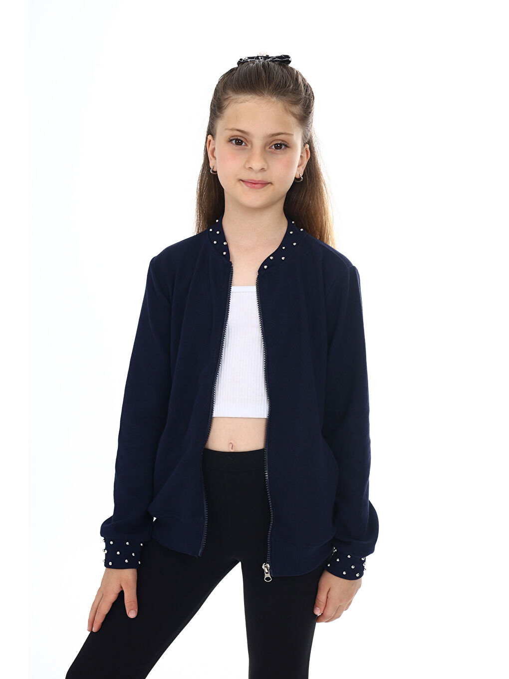 Lacivert Kız Çocuk Okul Hırka-5