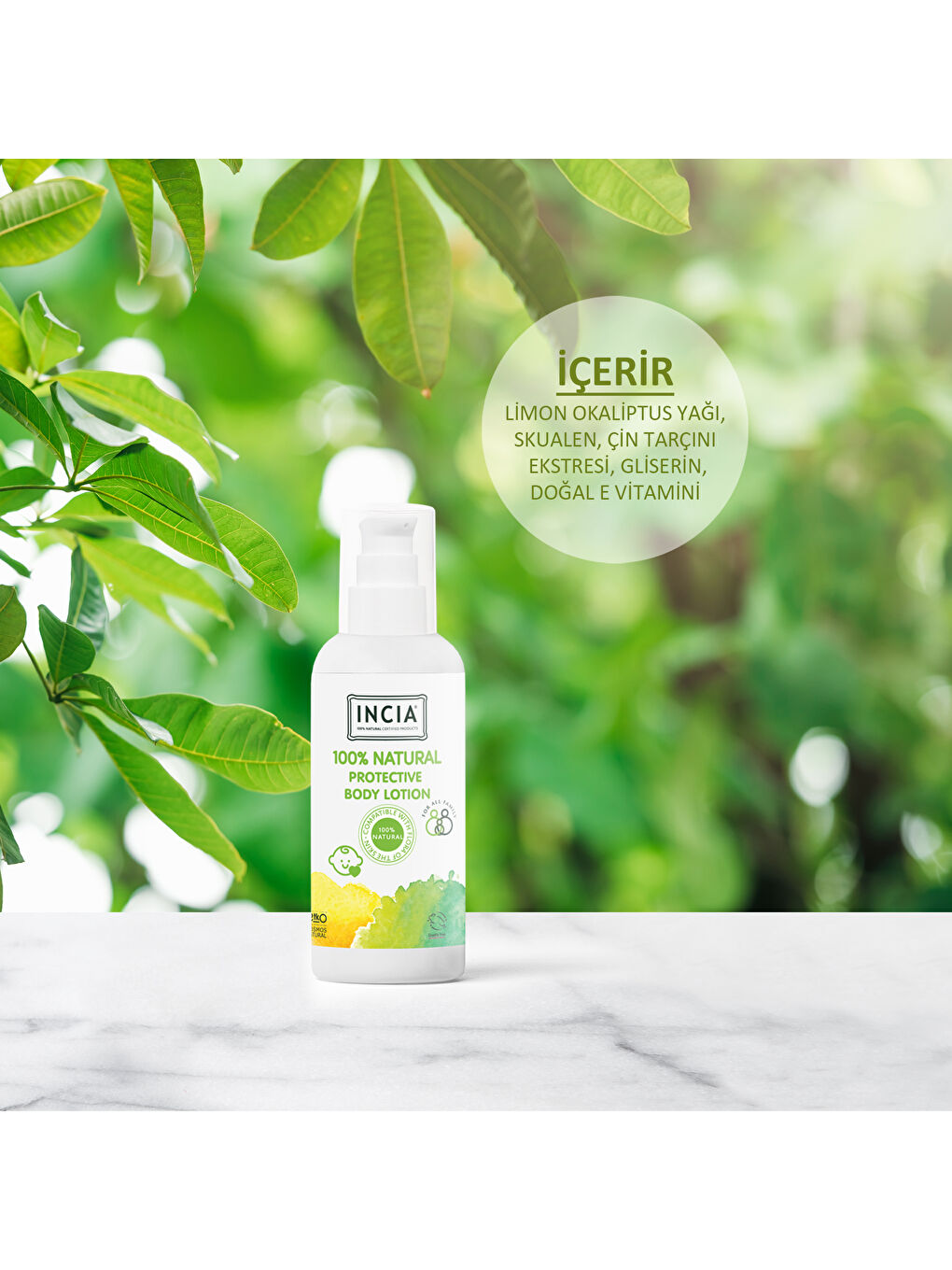 %100 Doğal Koruyucu Vücut Losyonu Sprey Yenidoğan Bebek Çocuk İçin Limon Okaliptus Vegan 100 ml-2