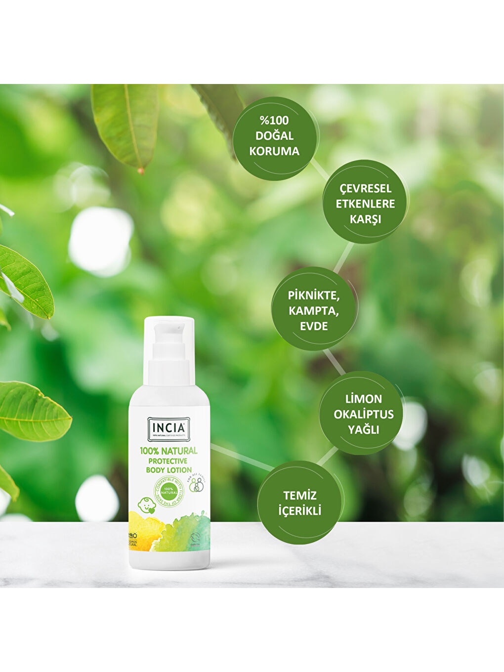 %100 Doğal Koruyucu Vücut Losyonu Sprey Yenidoğan Bebek Çocuk İçin Limon Okaliptus Vegan 100 ml-3