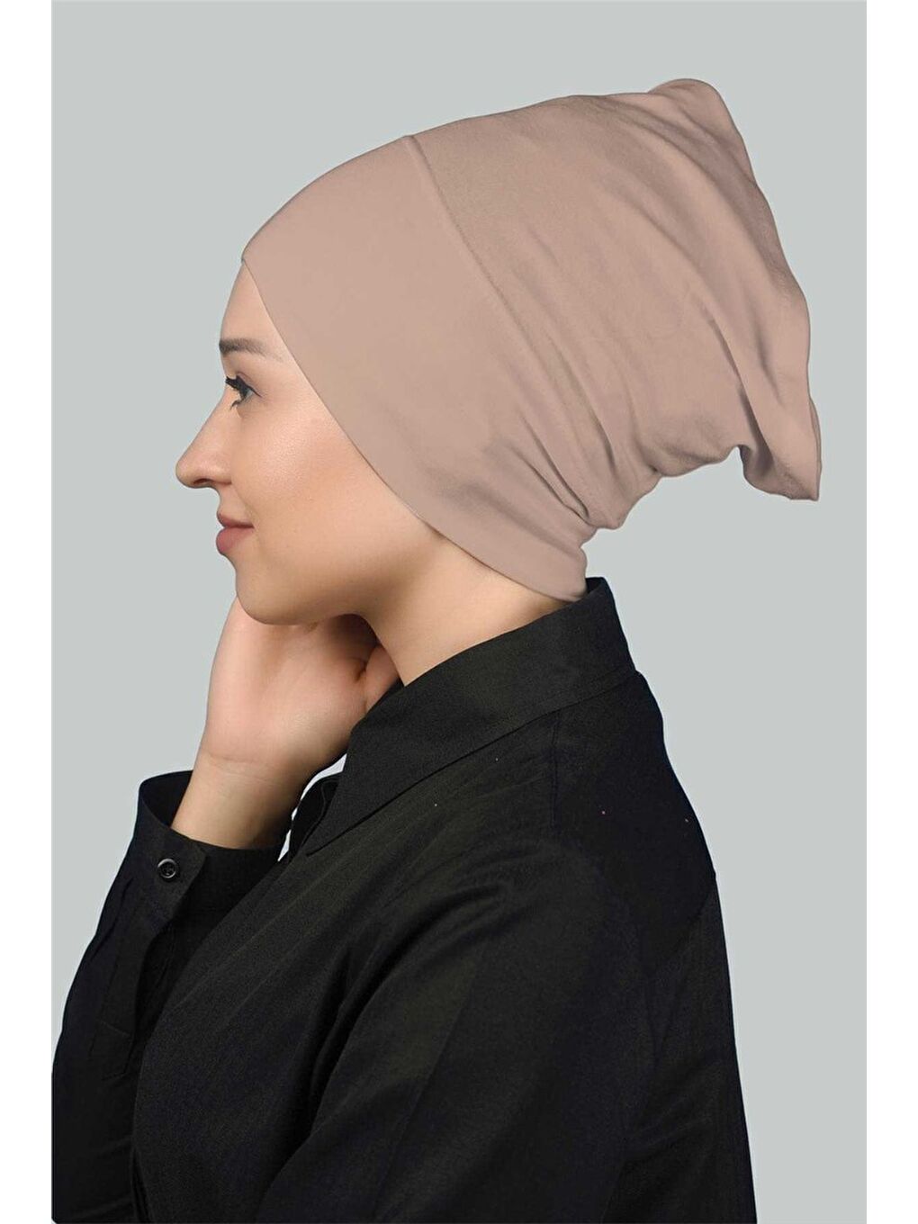 Altobeh Pembe Hazır Pratik Geçmeli Uzun Boru Tesettür Bonesi - 2