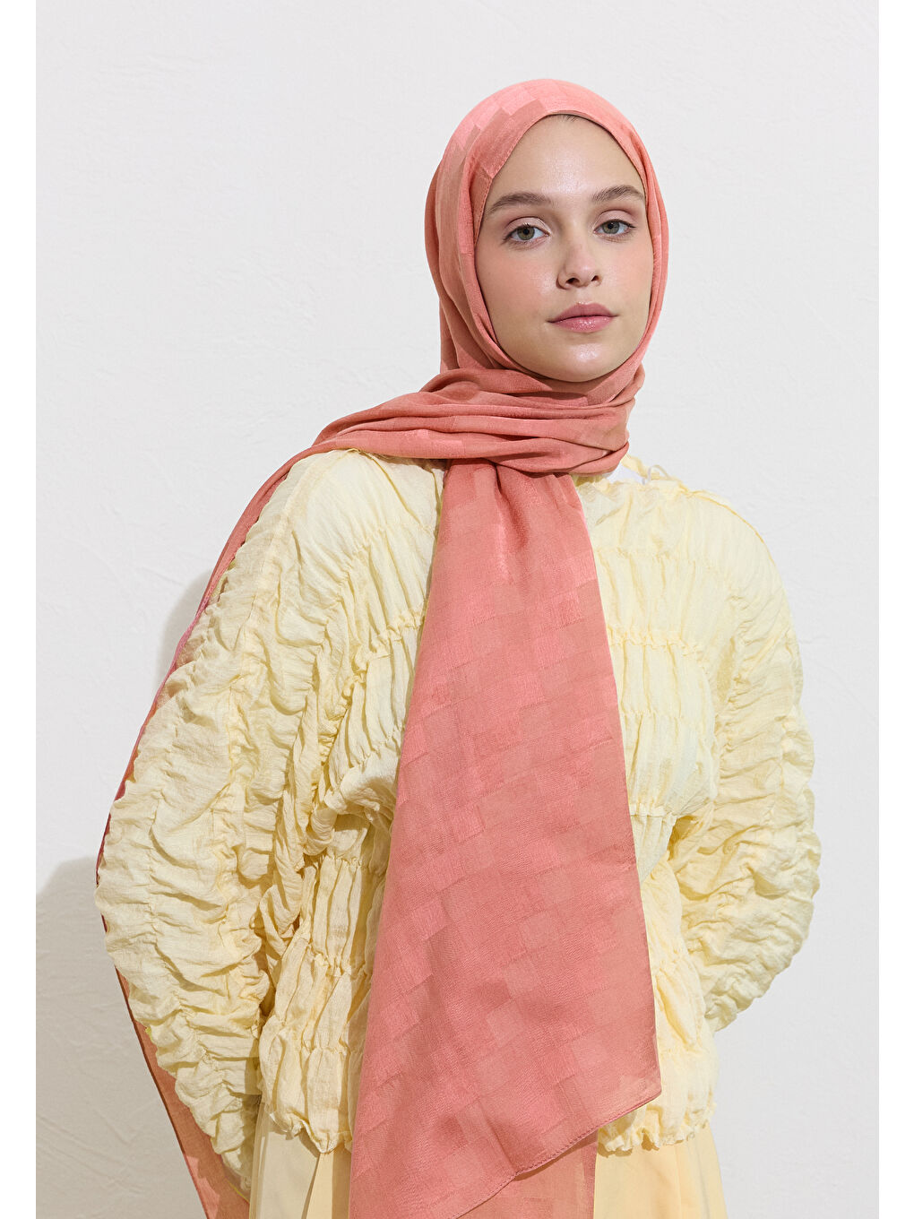 Nori İpeksi Jakar Şal Gül Pembe