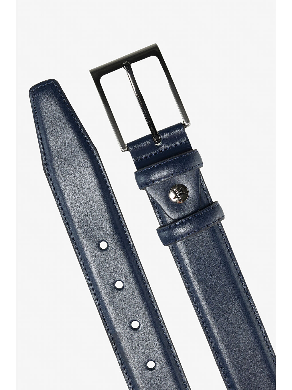 Erkek Lacivert %100 Deri Klasik Kemer-1