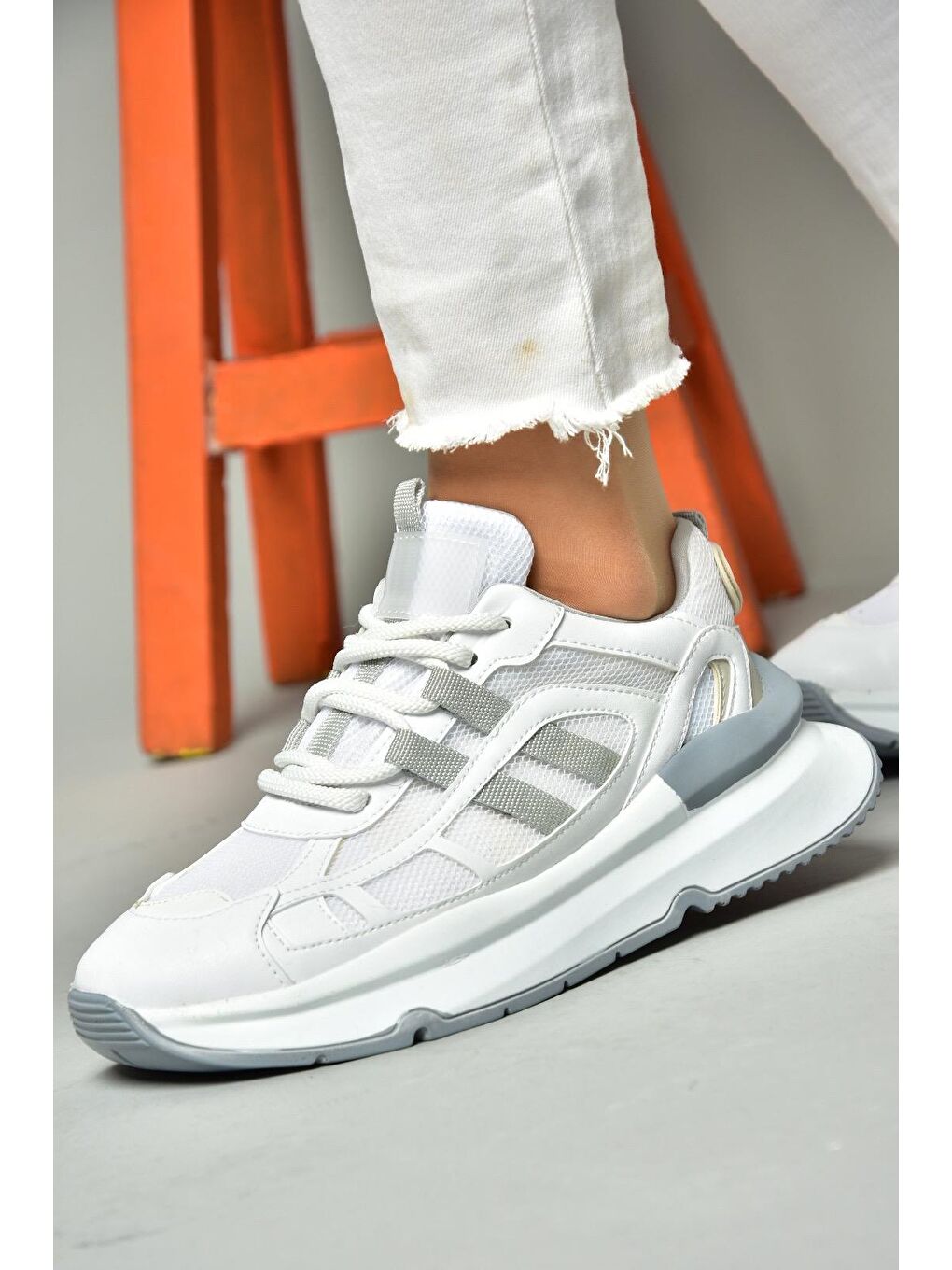 S9730176 Beyaz/Gri Kadın Sneakers