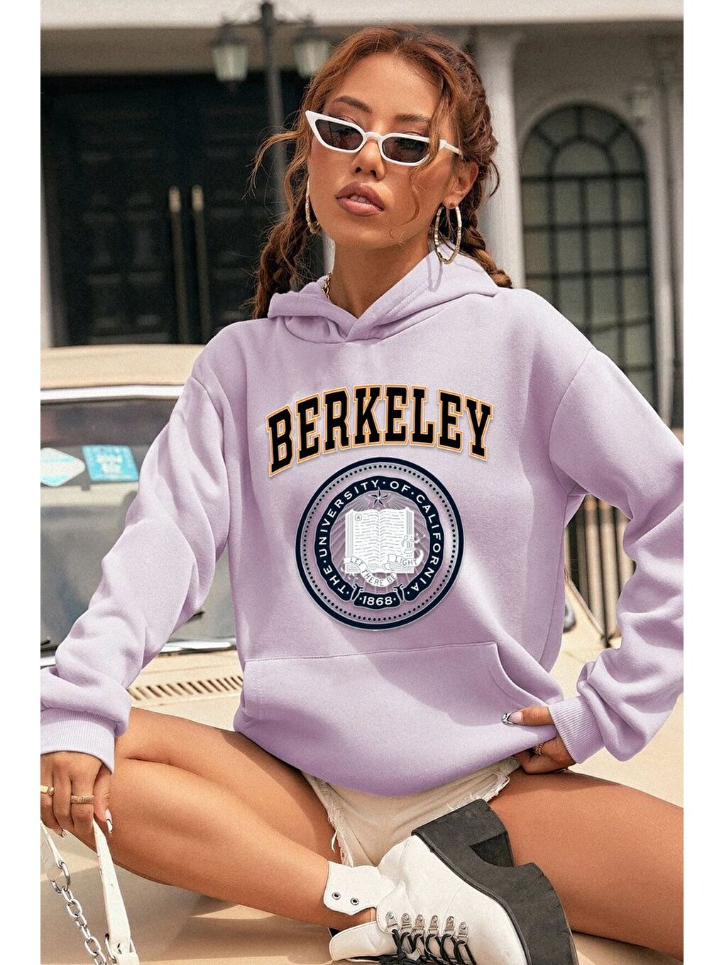 uyguntarz Lila Unisex Berkeley Baskılı Sweatshirt