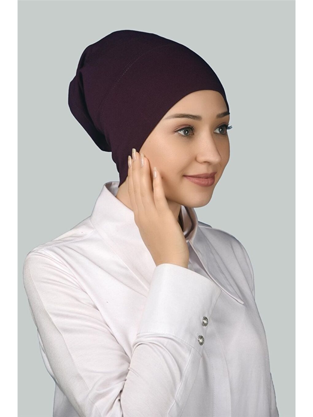 Altobeh Mürdüm Hazır Pratik Geçmeli Uzun Boru Tesettür Bonesi