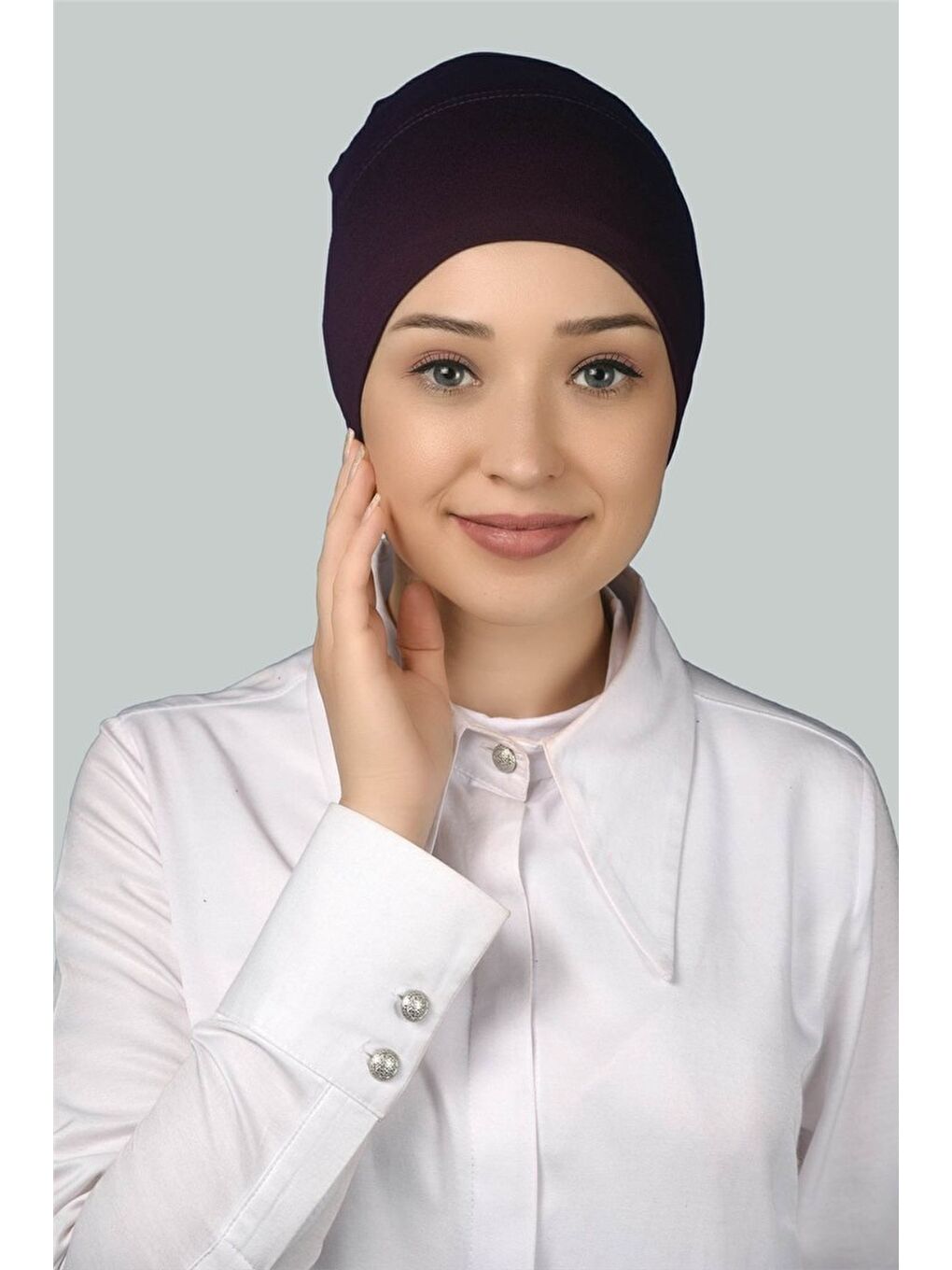 Altobeh Mürdüm Hazır Pratik Geçmeli Uzun Boru Tesettür Bonesi - 1