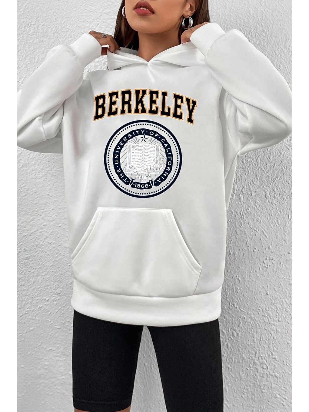 uyguntarz Beyaz Unisex Berkeley Baskılı Sweatshirt