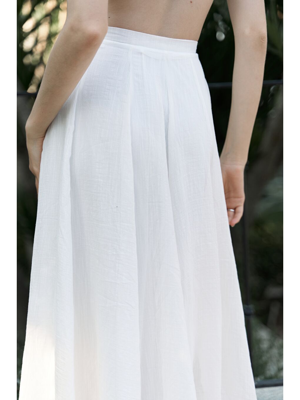 Seonag Volanlı Ekru Uzun Etek-4