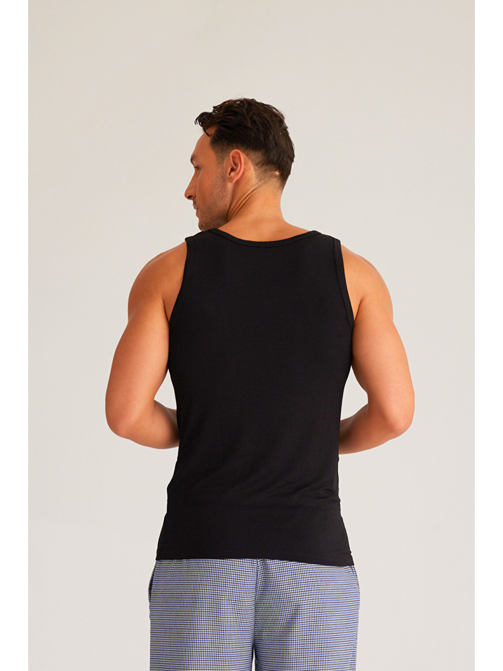 Basic New Modal Askılı Erkek Atlet Siyah-1