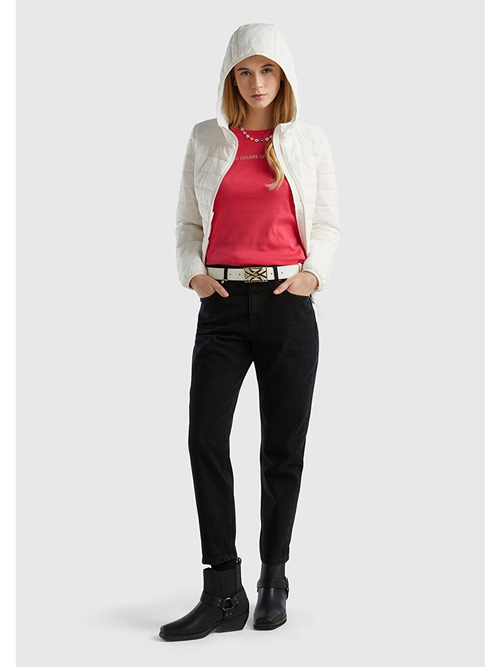 Ekru Kadın Krem Recycled Polyester Dolgulu  Pufa Mont-4