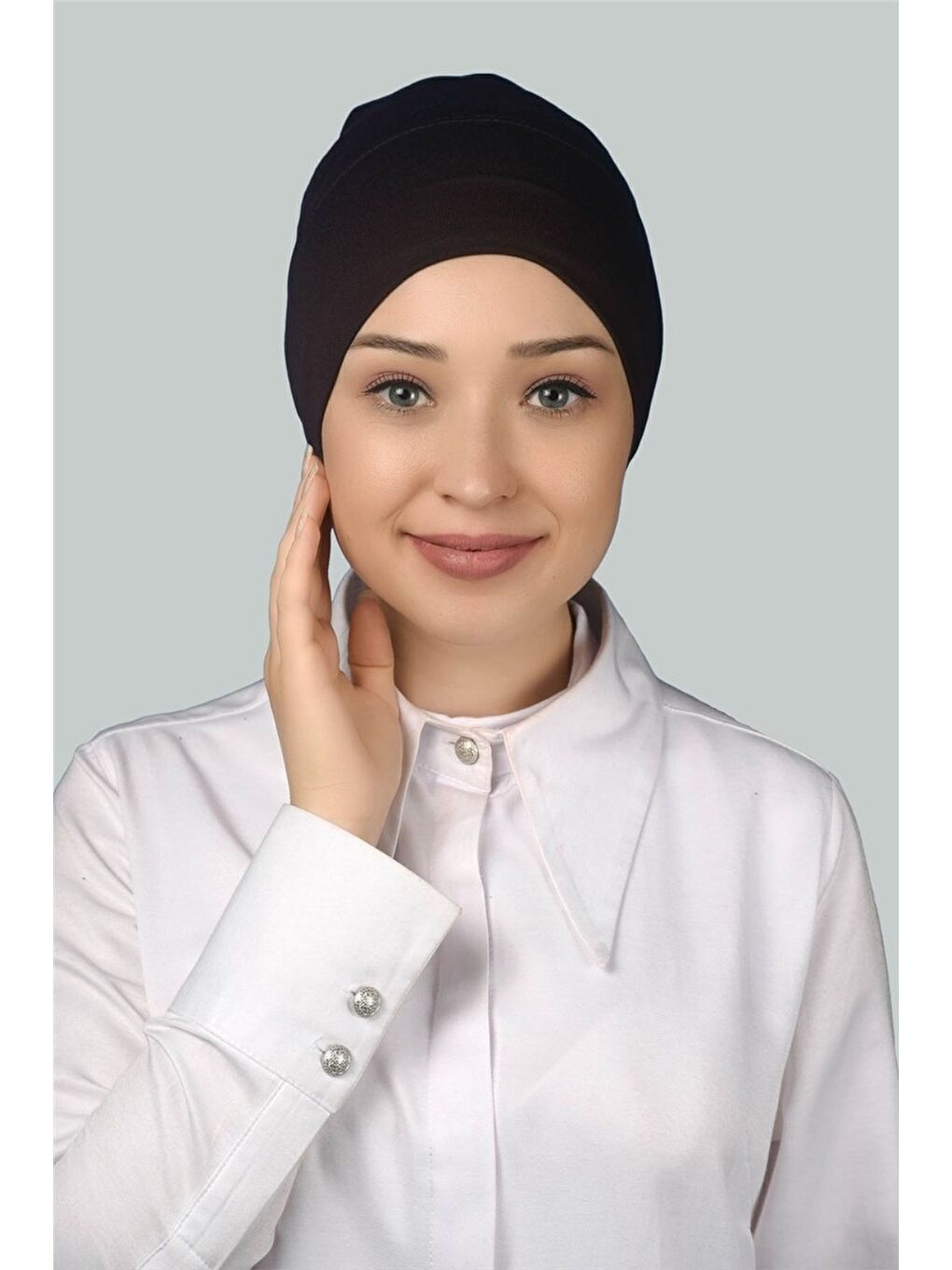 Altobeh Kahverengi Hazır Pratik Geçmeli Uzun Boru Tesettür Bonesi - 1