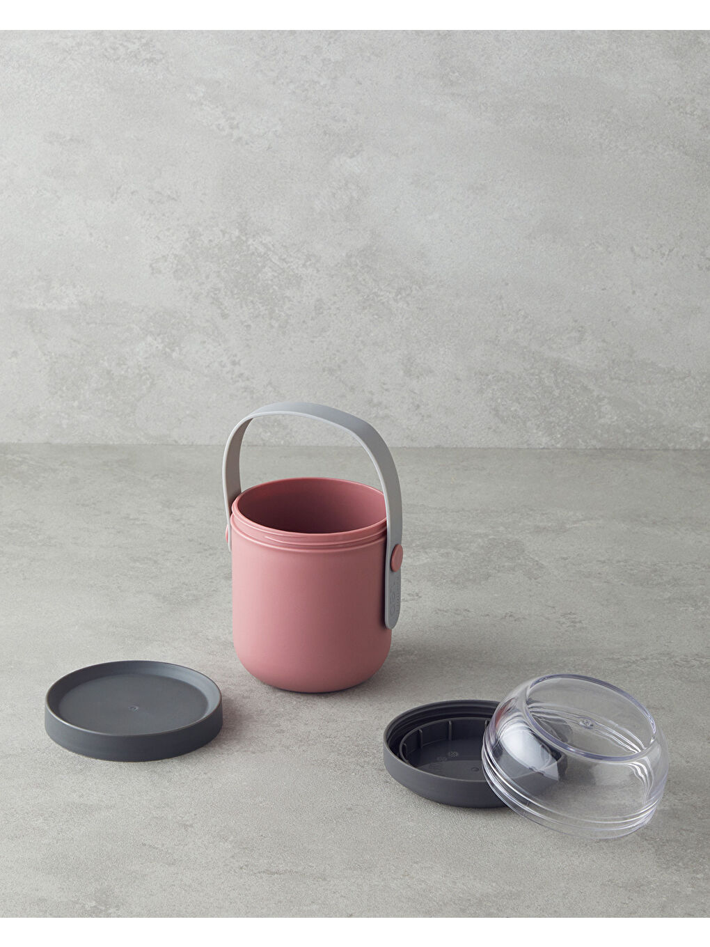 Leo Çelik 2 Bölmeli Saklama Termosu 350 ml Pembe-1