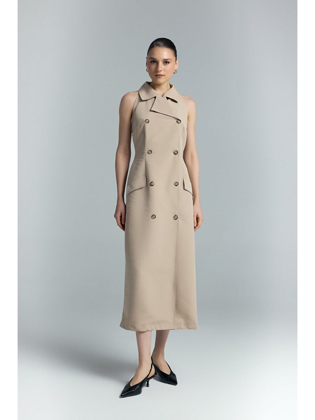 Kahverengi Jessi Elbise - Camel-1