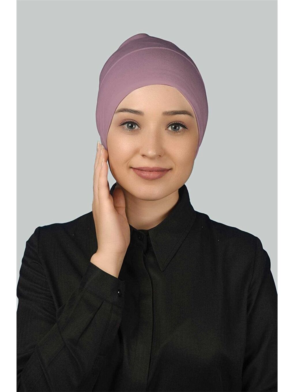 Altobeh Pembe Hazır Pratik Geçmeli Uzun Boru Tesettür Bonesi - 1