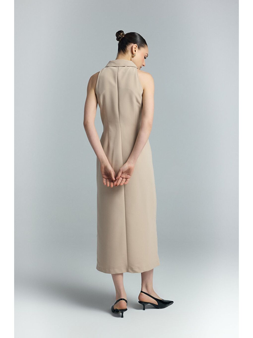 Kahverengi Jessi Elbise - Camel-7