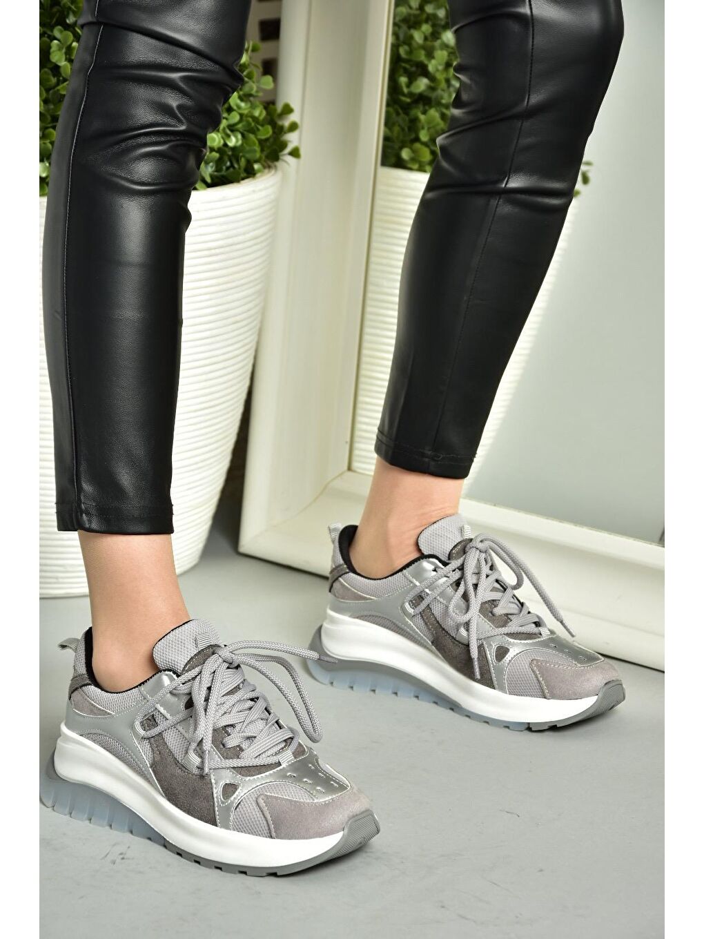 S9734131 Gri Kadın Sneakers-1