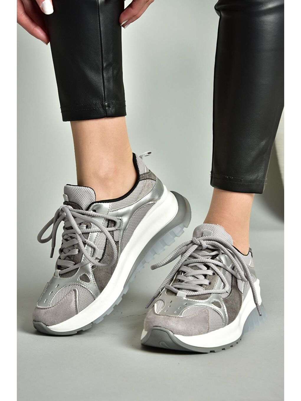 S9734131 Gri Kadın Sneakers-2