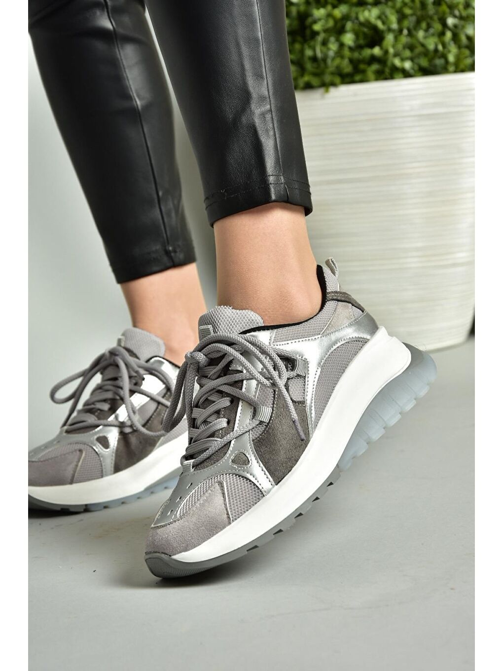 S9734131 Gri Kadın Sneakers-3