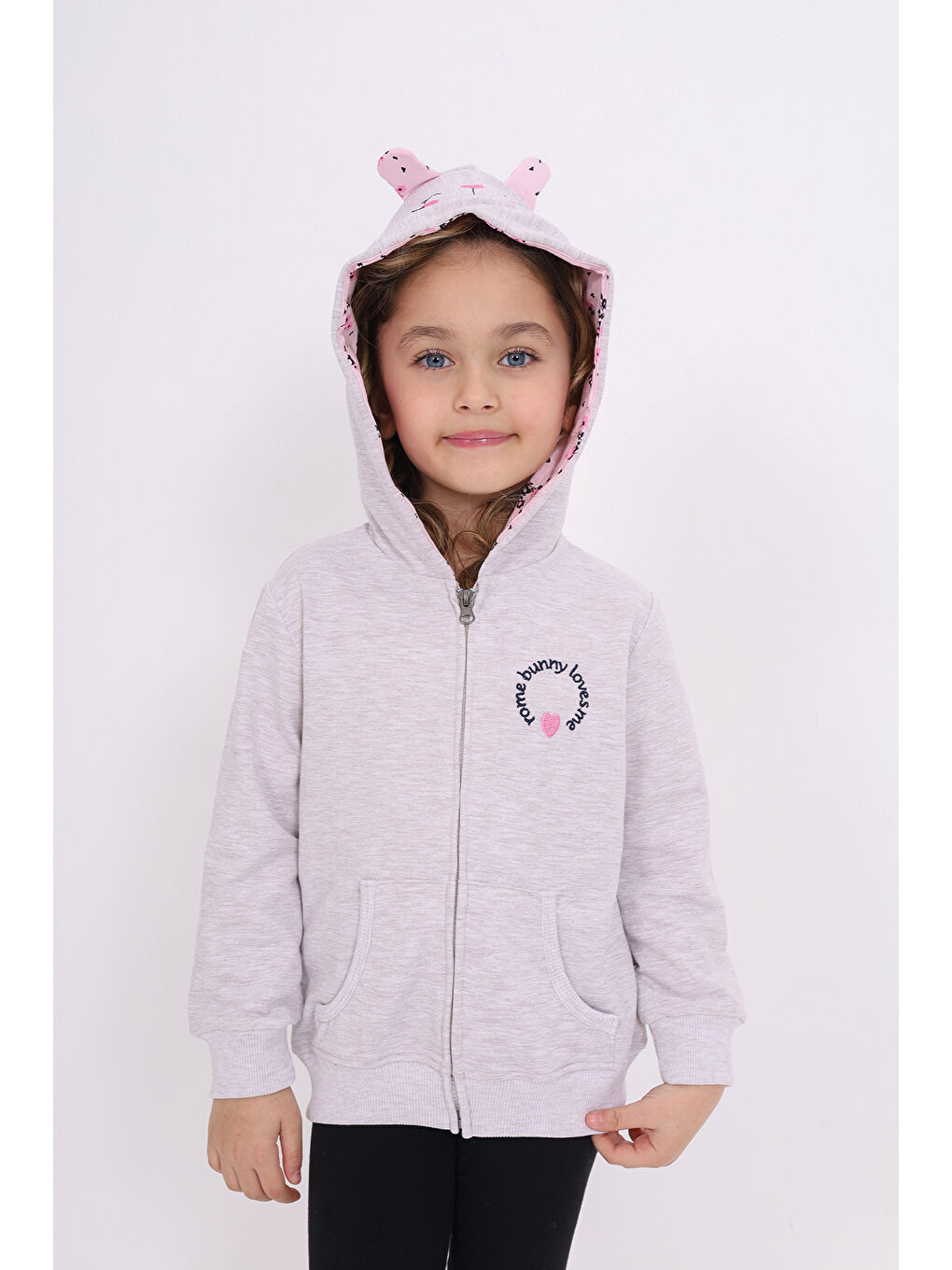 Bej Kız Çocuk Nakışlı Hırka-5