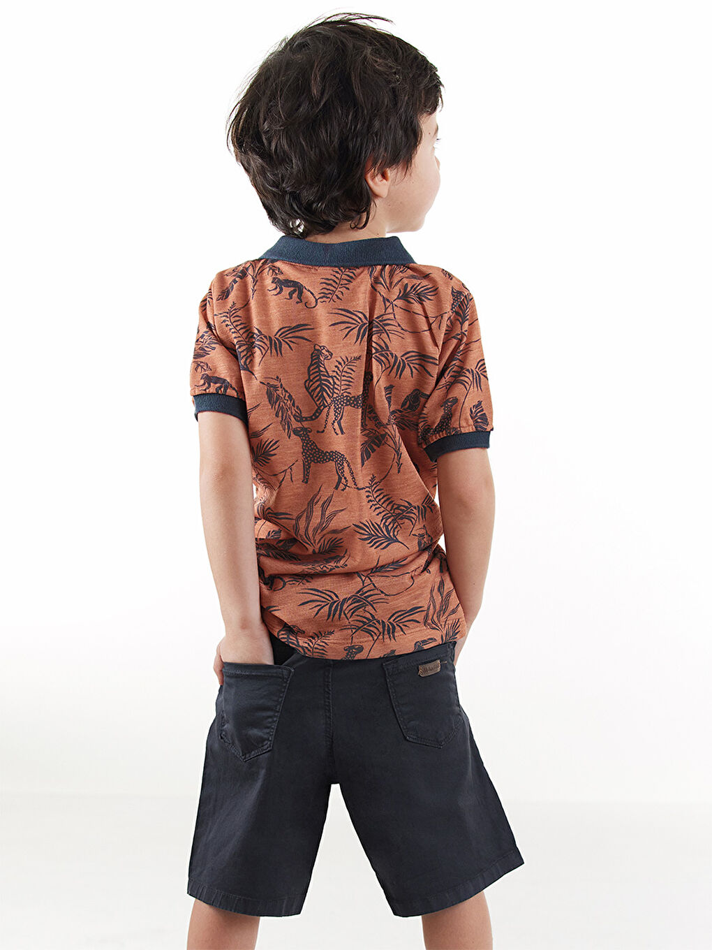 Kırmızı Erkek Çocuk 3li Takım Polo Yaka T-Shirt Şort Takım-1