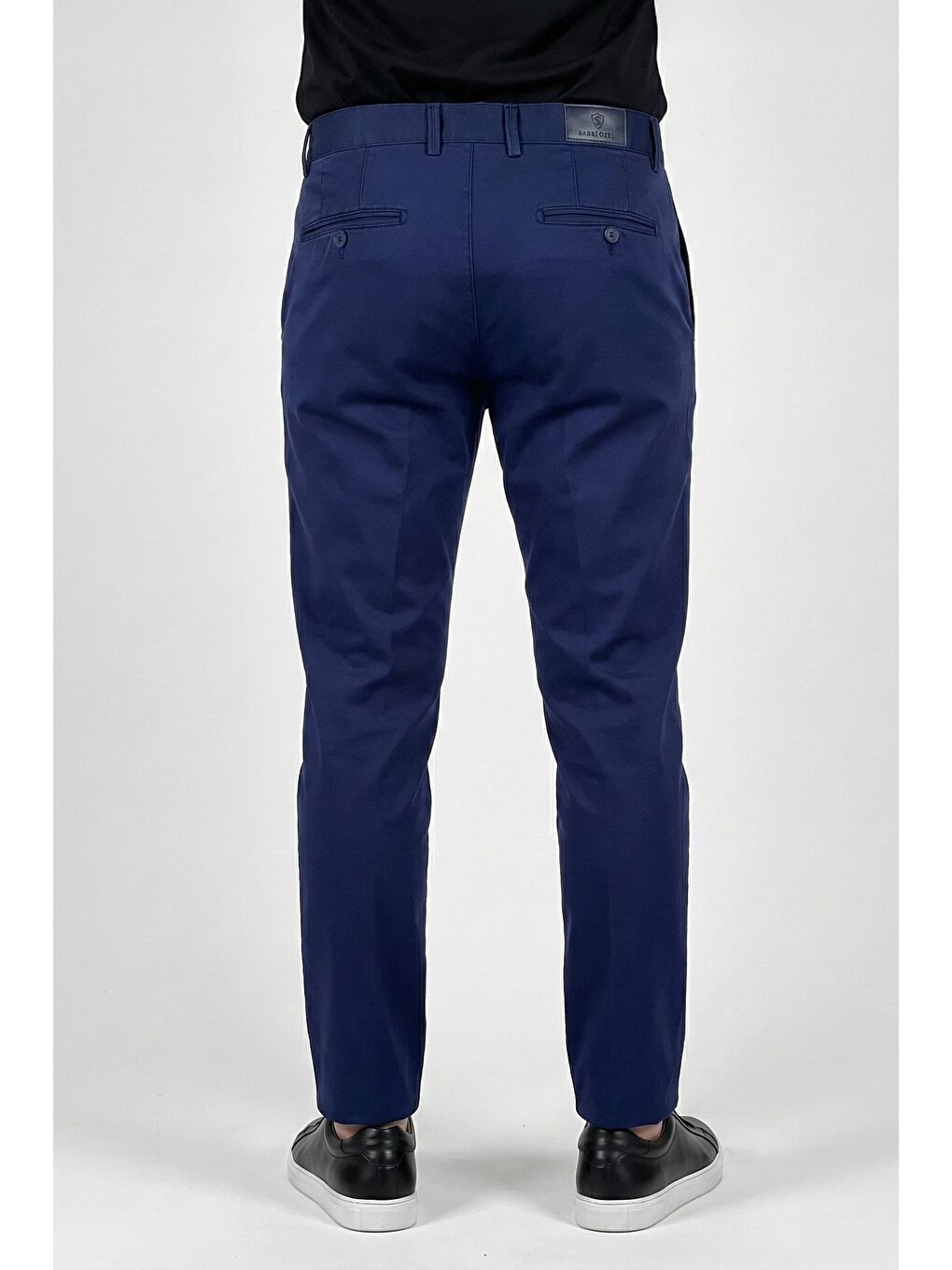 Erkek Açık Lacivert Normal Kesim Regular Fit Dokuma Monaco Normal Bel Pantolon-3