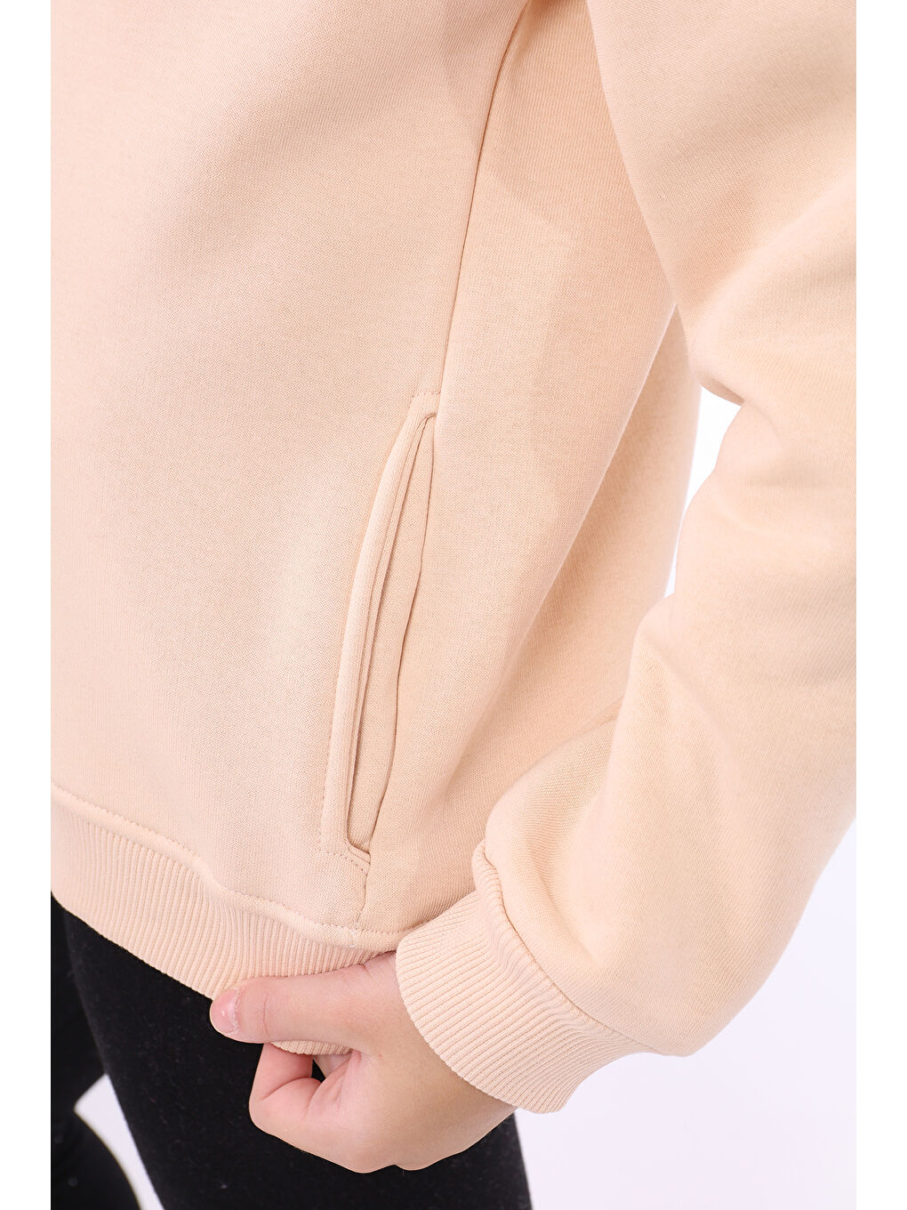 Bej Kız Çocuk Baskılı Hırka-1