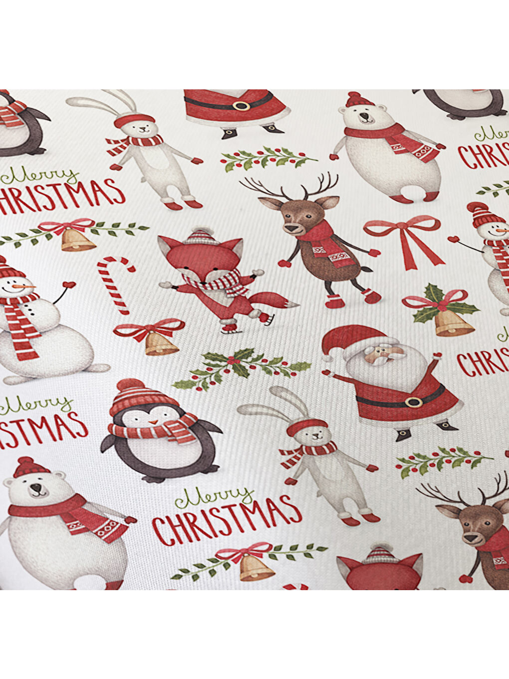 Karışık Yılbaşı Desenli Tek Kişilik Baskılı Lastikli Çarşaf Takımı– 100x200cm-2