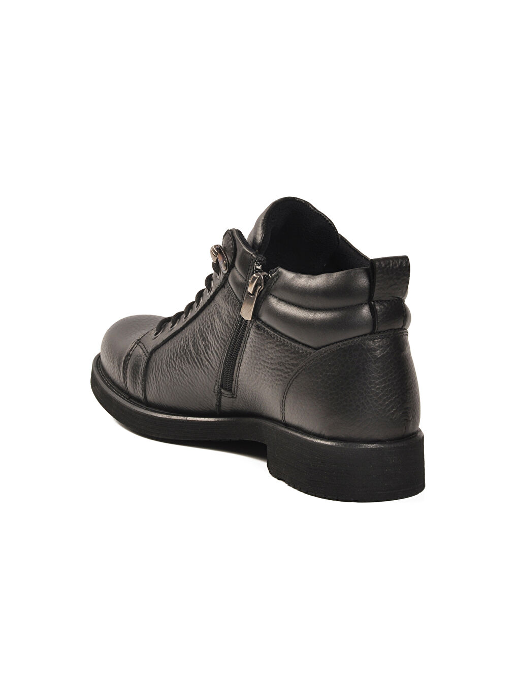 Siyah Hakiki Deri Kaymaz Taban Erkek Bot 02832 M-3