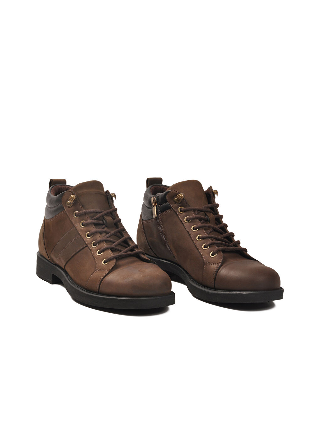 Kahverengi Kahve Hakiki Deri Kaymaz Taban Erkek Bot 02832 M-2