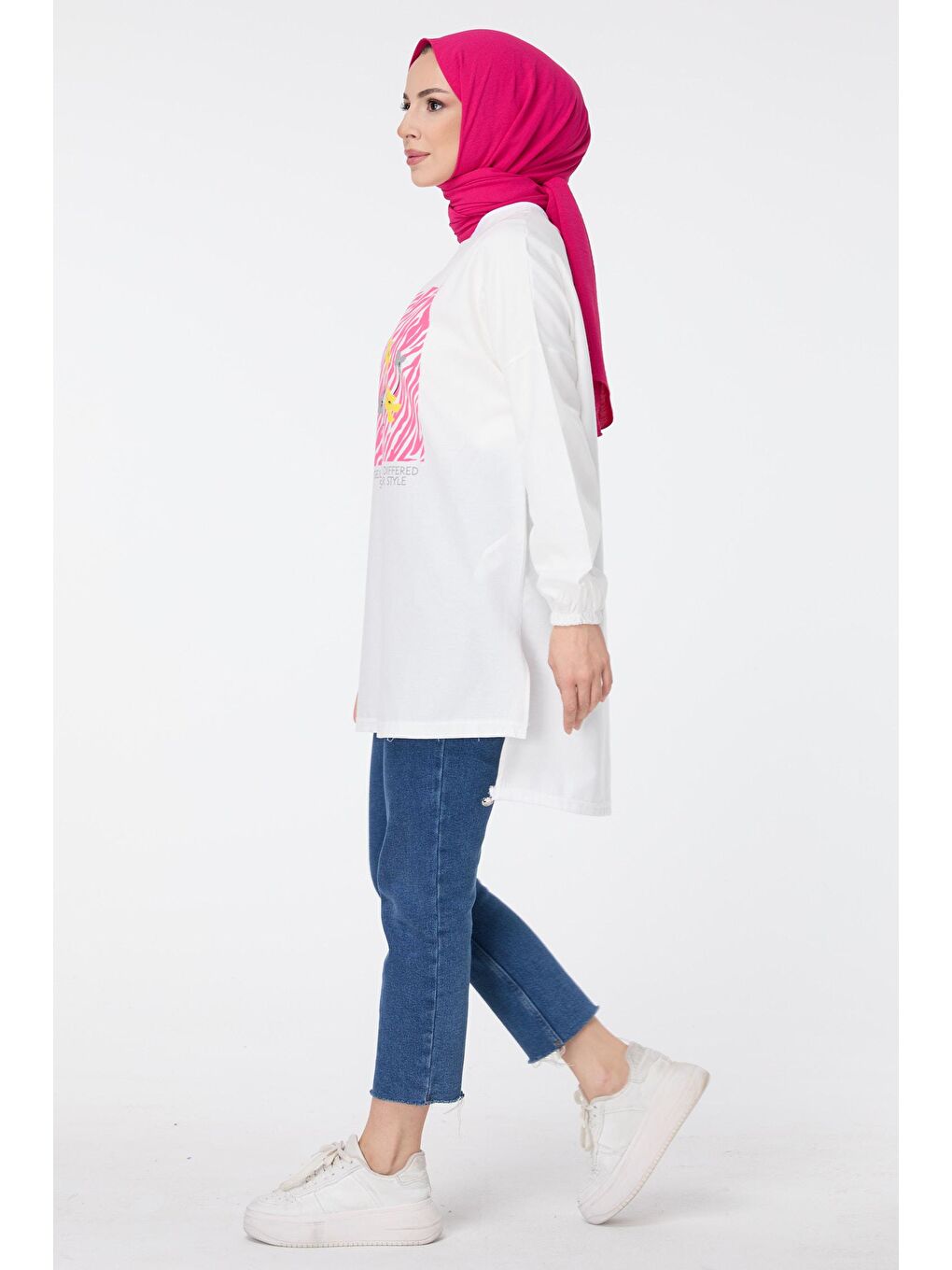 Bisiklet Yaka Kadın Ekru Tunik - 10812-2