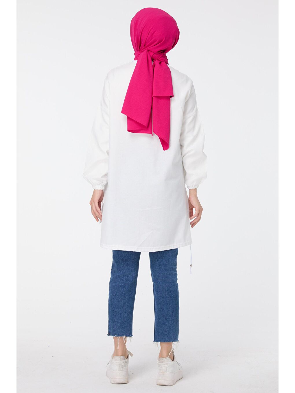 Bisiklet Yaka Kadın Ekru Tunik - 10812-5