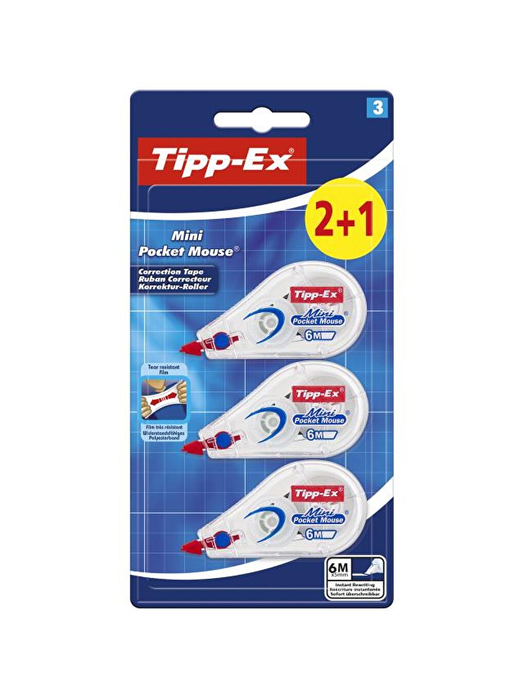 Bic Renksiz Tipp-Ex Mini Pocket Mouse Düzeltici 2+1'li Blister - 7