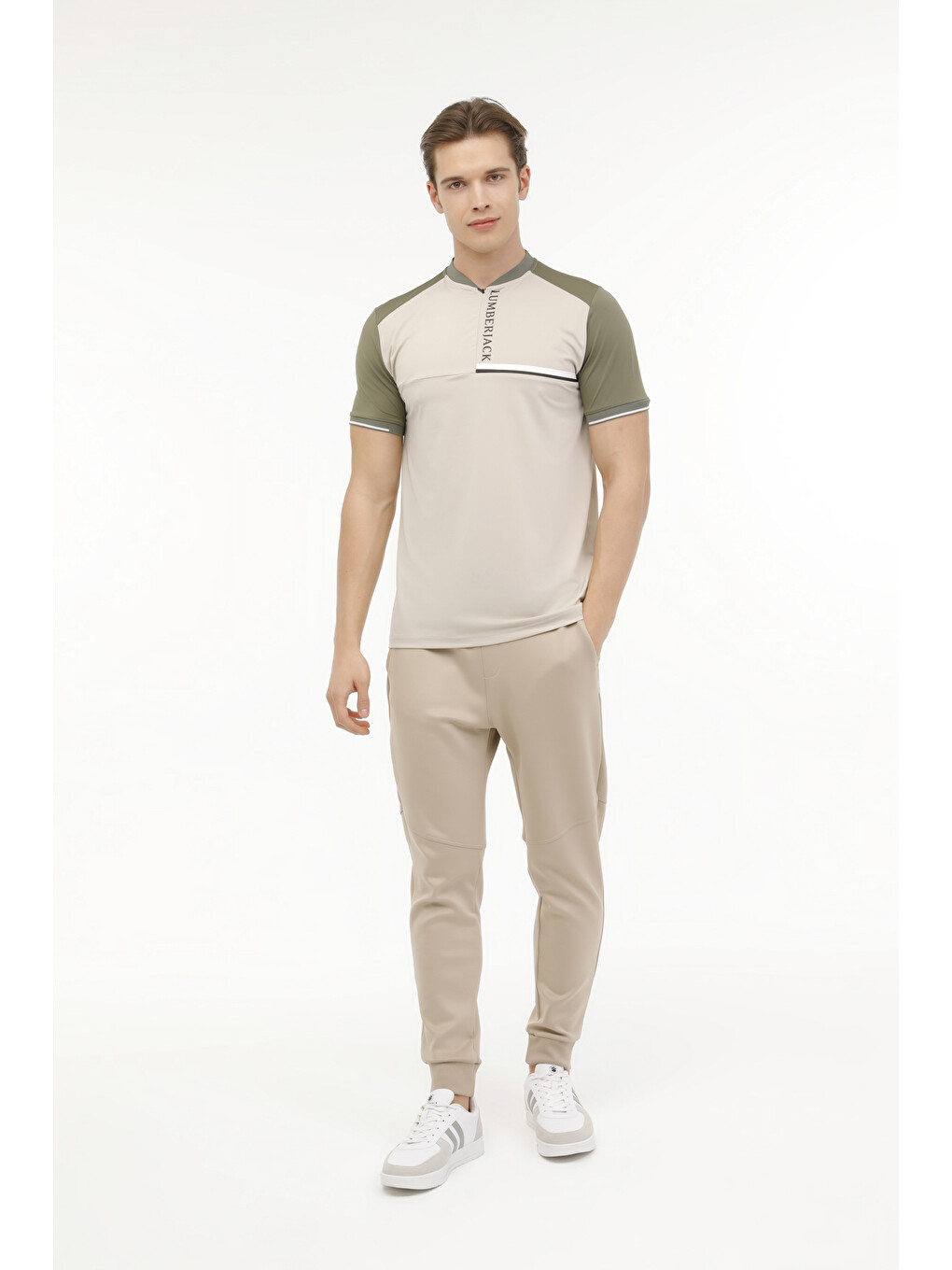 Ct1335 Ade Polo T-shırt 2 Bej Erkek Kısa Kol T-shirt-2
