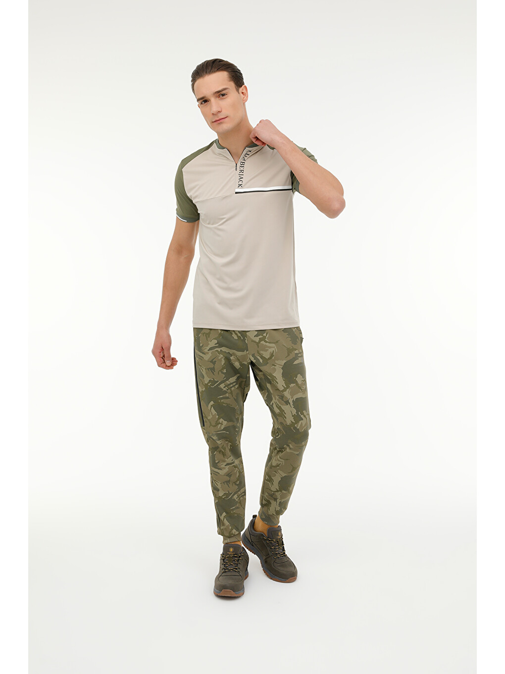 Ct1335 Ade Polo T-shırt 2 Bej Erkek Kısa Kol T-shirt-4