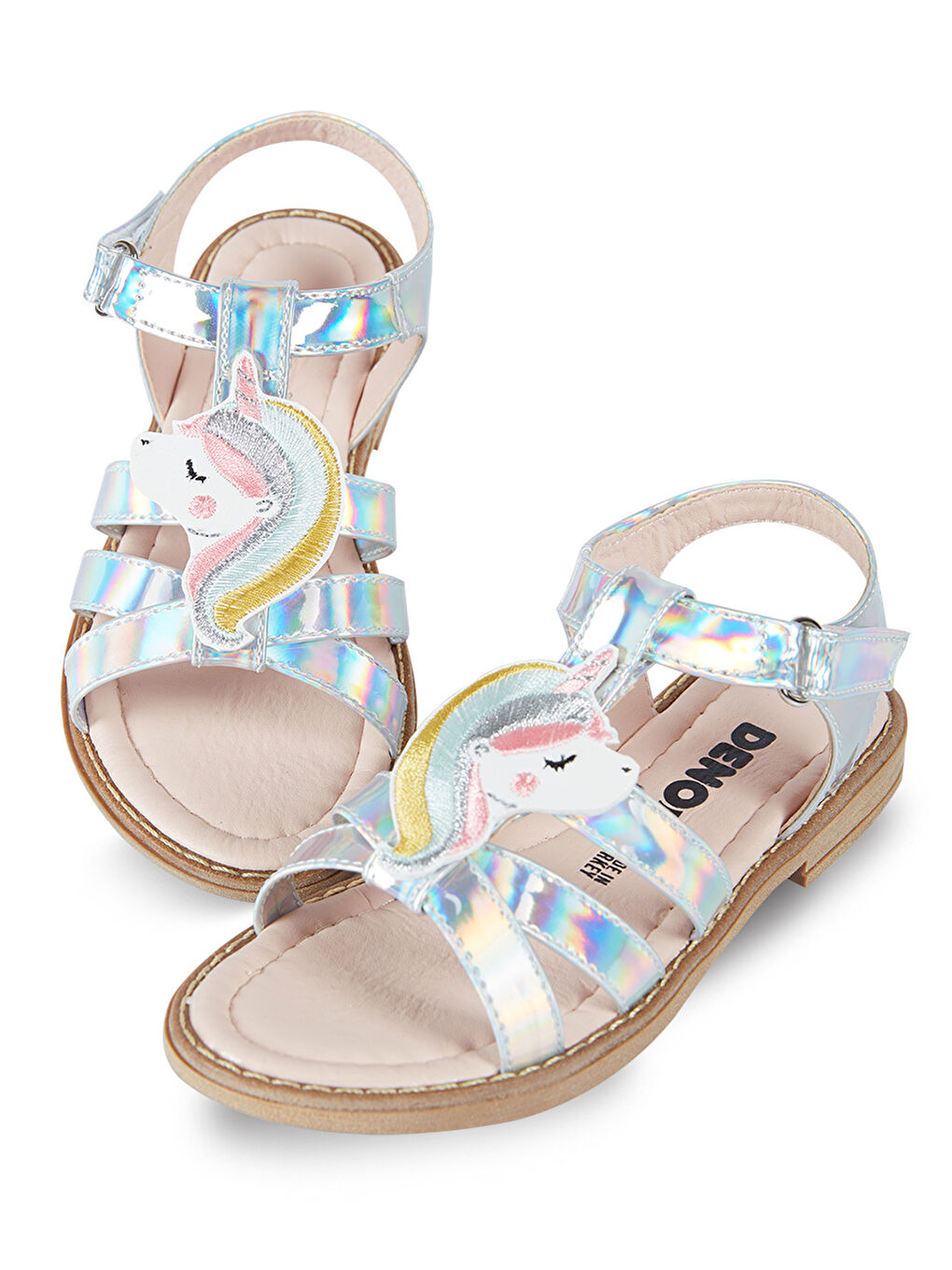 Denokids Metalik Unicorn Kız Çocuk Sandalet