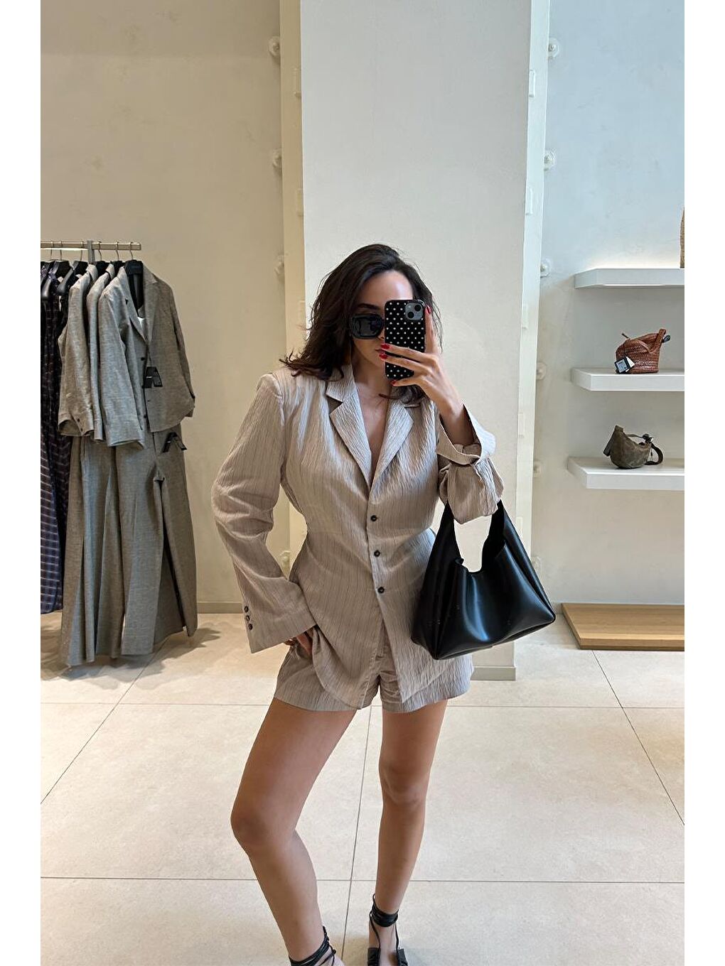 Mono Yavrulu Omuz Çantası Siyah-7