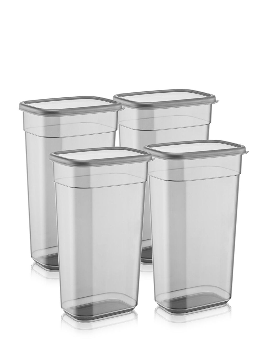 Antrasit 4'lü Clov Mega Boy Etiketli Dikdörtgen Saklama Kabı Toz Ve Tablet Deterjan Saklama Kutusu 3 2 lt-1