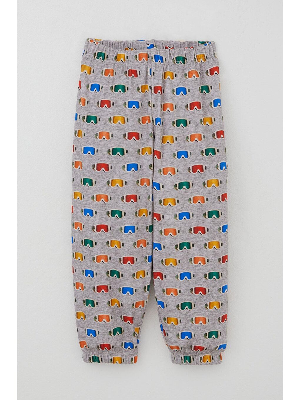 Erkek Çocuk Pijama Takımı Renkli Kayakçı Gözlüğü Desenli Gri Melanj (1-3 Yaş)-2