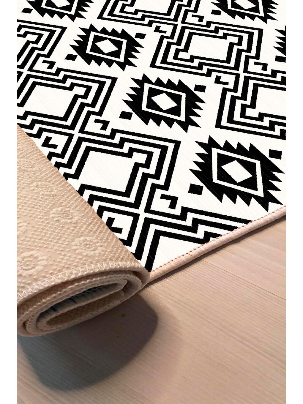 Siyah Dekoratif Özel Tasarım Modern Halısı 120x180 cm-4