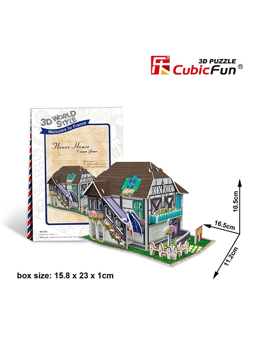 Cubic Fun Karışık 3D 31 Parça Puzzle Fransız Çiçek Evi - 4