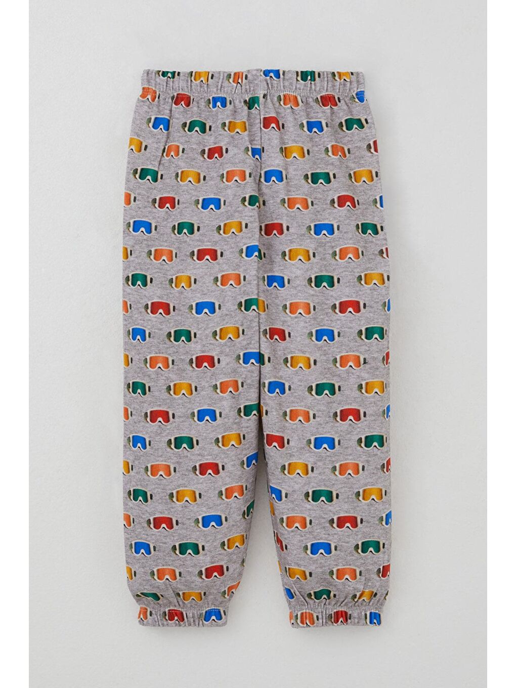 Erkek Çocuk Pijama Takımı Renkli Kayakçı Gözlüğü Desenli Gri Melanj (1-3 Yaş)-4