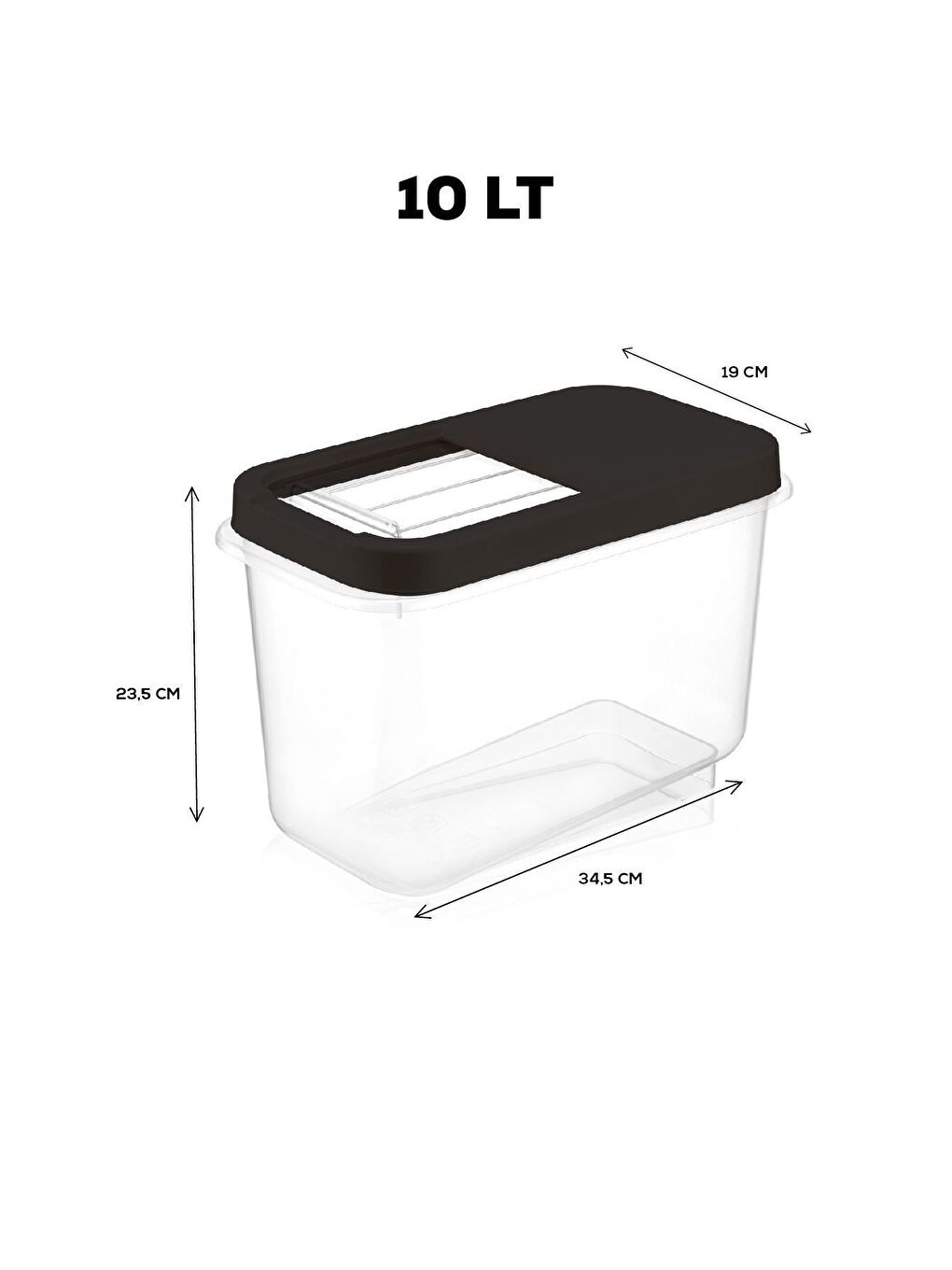 10 lt Kayar Kapaklı Deterjan Saklama Kabı Etiketli Tablet Deterjan Saklama Kutusu Antrasit-2