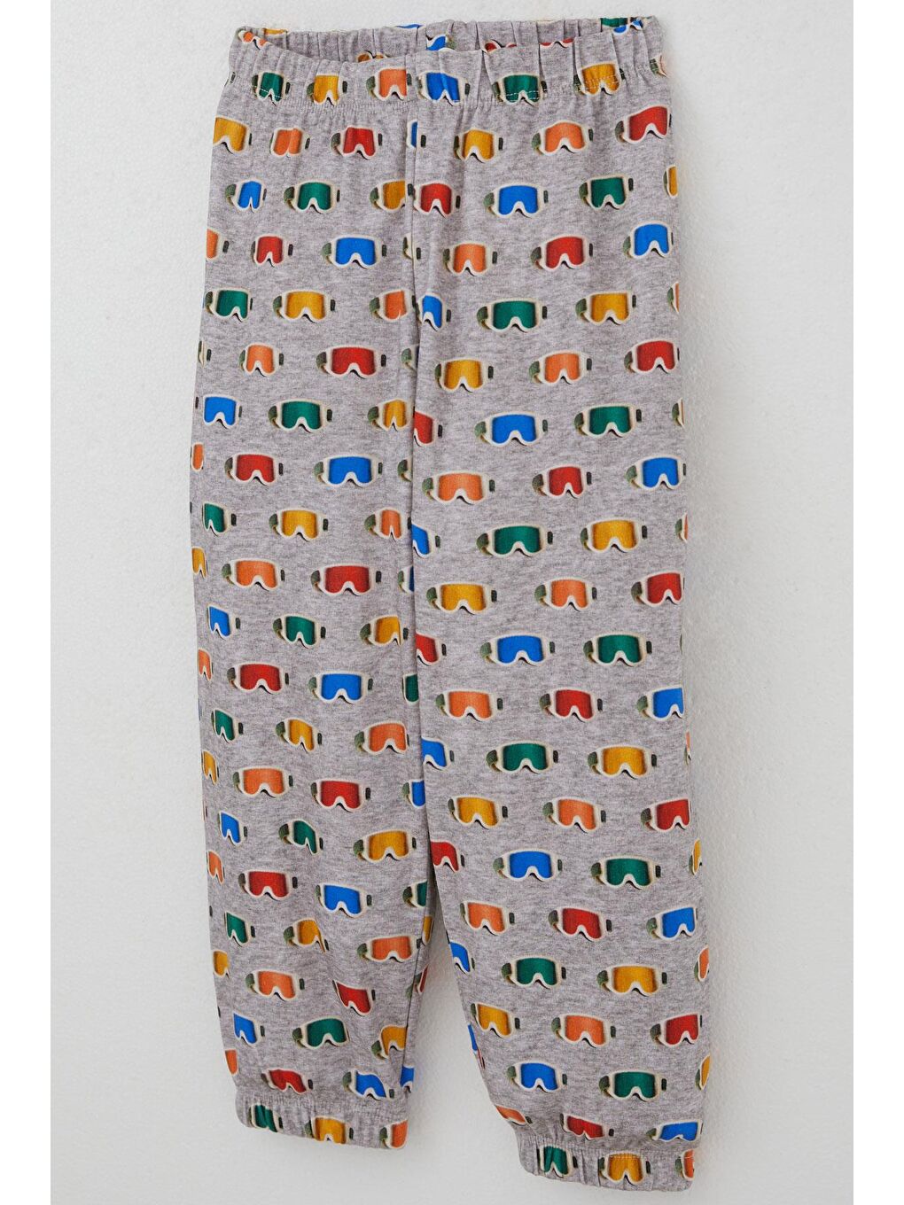 Erkek Çocuk Pijama Takımı Renkli Kayakçı Gözlüğü Desenli Gri Melanj (1-3 Yaş)-6