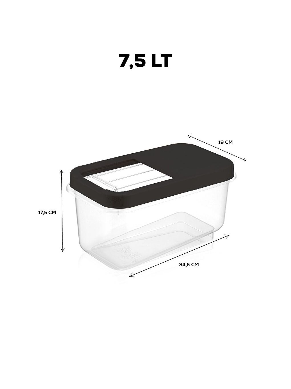 7 5 Lt Kayar Kapaklı Deterjan Saklama Kabı Etiketli Tablet Deterjan Saklama Kutusu Antrasit-1