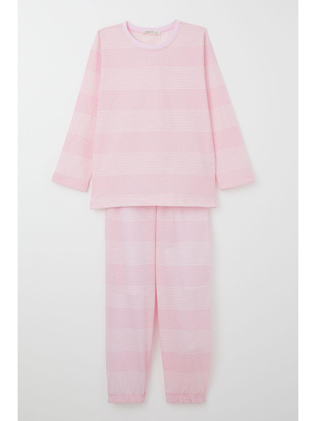 Kız Çocuk Pijama Takımı Puantiye Desenli Pembe (4-7 Yaş)